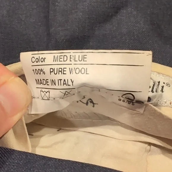 Santorelli Slacks Men’s 33x28 Blue 100% Wool Dress Pants Made In ITALY EUC - Picture 6 of 7